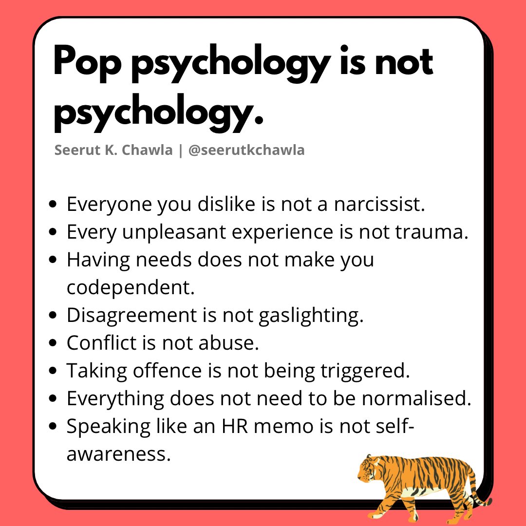 seerutkchawla's tweet photo. Weaponising ‘therapy speak’ is a great way to ensure 0 clarity around mental health. https://t.co/OWijfVjr7R