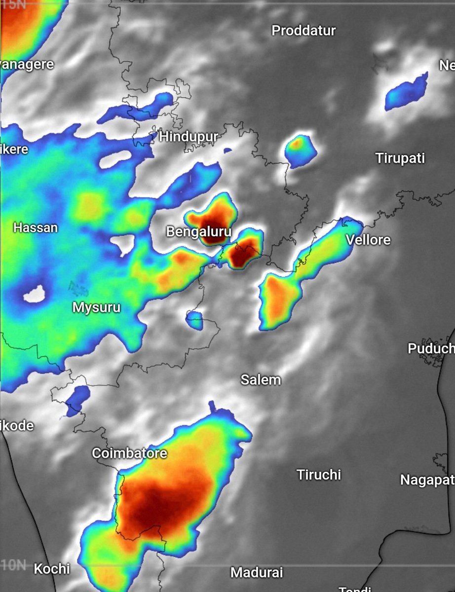 ⛈️Thunderstorms over #Bengaluru now. As I have forecasted today morning.