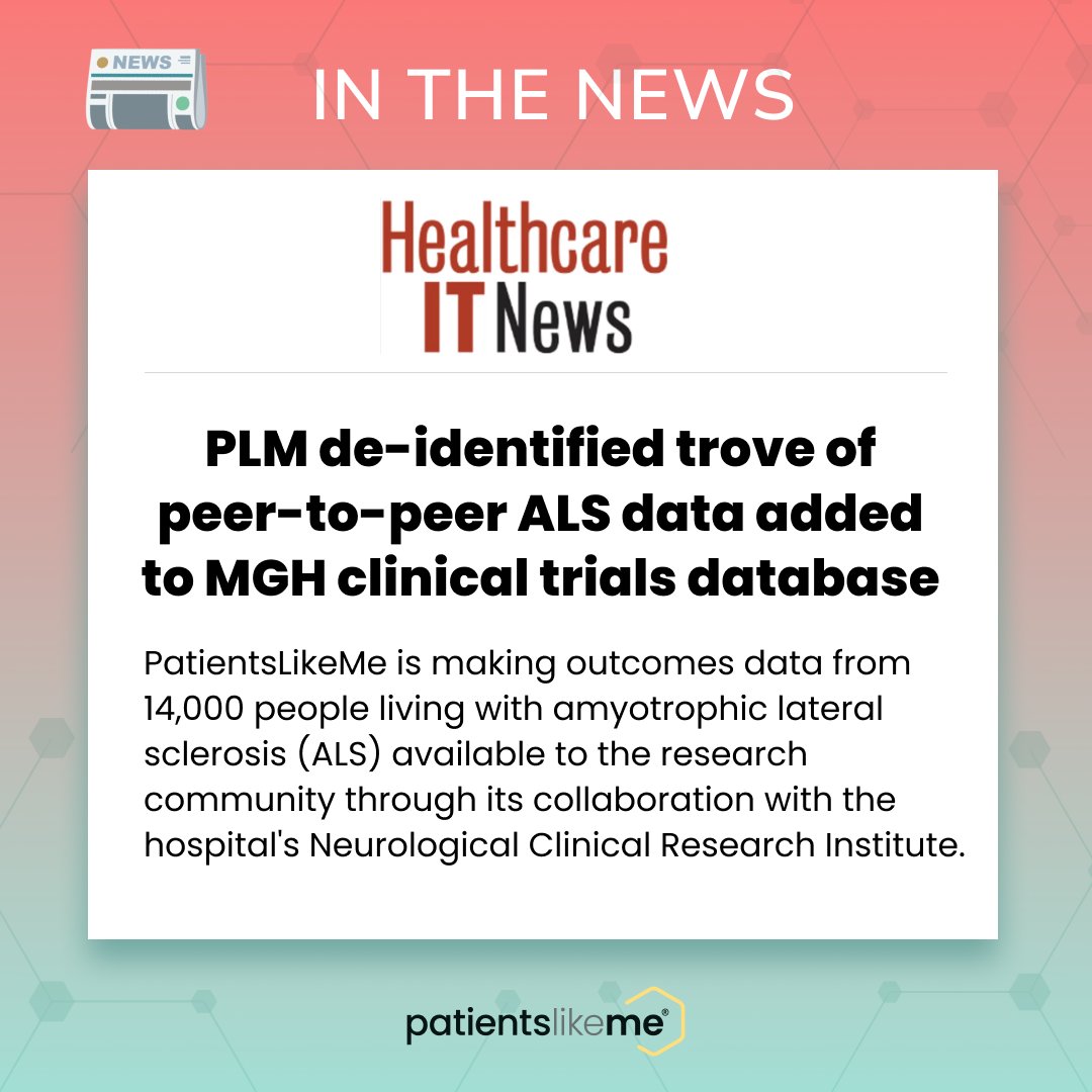 @andreafox with @HealthITNews details our latest #partnership news with @MGHNeurology, highlighting the #ALS #patientdata that has been added to the hospital’s #clinicaltrial database. Read it here: bit.ly/41XRbtI #ALSawarenessmonth