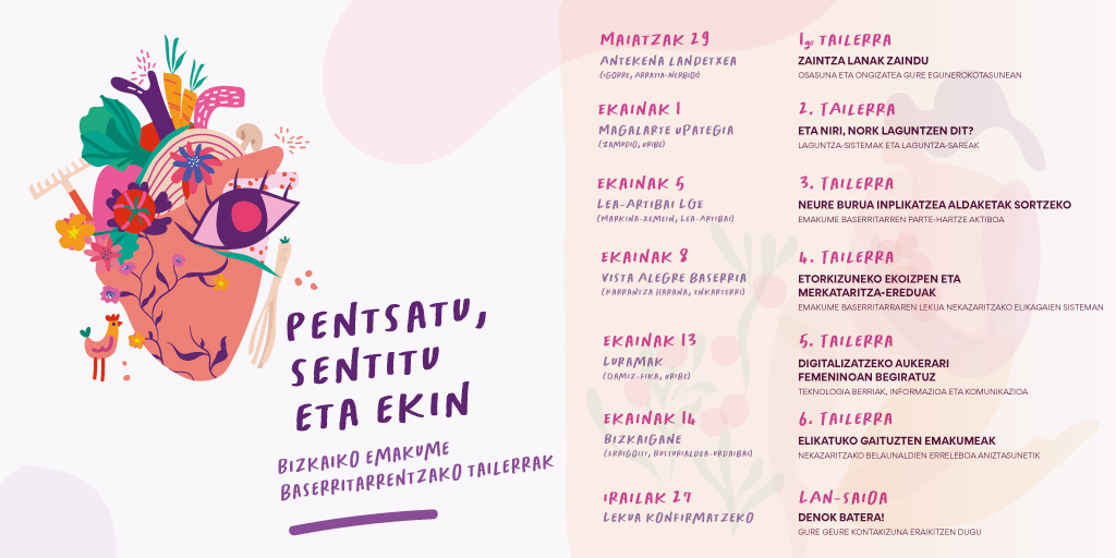 Emakumeon artean, begietara begiratzen diogu elkarri eta amets egitera ausartzen gara aldaketa hazi bat landatzeko 🌸 Anima zaitez Bizkaiko Emakume Baserritarrentzako Tailerretan parte hartzera 💜

Programa 🚜bizkaia.eus/eu/web/comunic…

Izena emateko 🔜
docs.google.com/forms/d/e/1FAI…