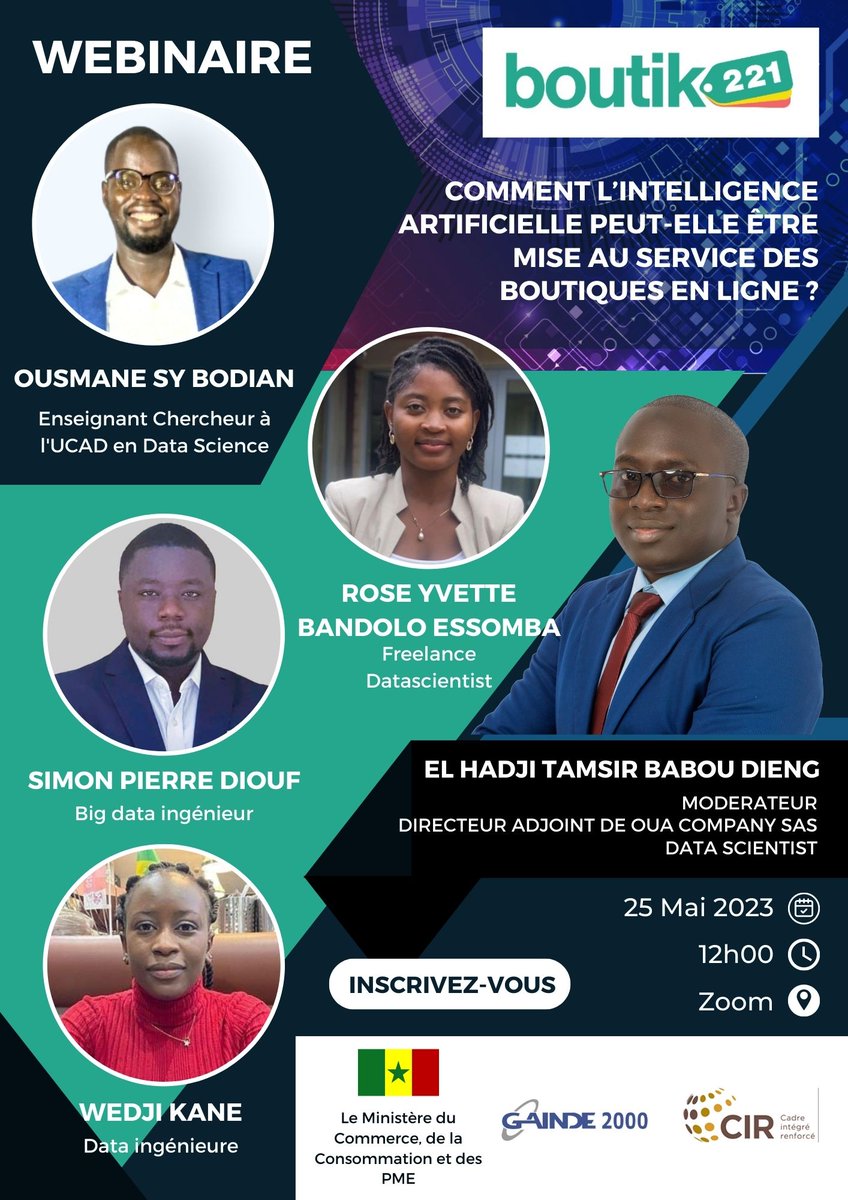 L’accès facilité à l’intelligence artificielle est une vraie opportunité pour le e-commerce, inscrivez-vous en cliquant sur le lien ci-dessous pour suivre un webinaire passionnant sur le sujet.
Lien: us02web.zoom.us/webinar/regist…
#boutik221 #ai #ecommerce #intelligenceartificielle