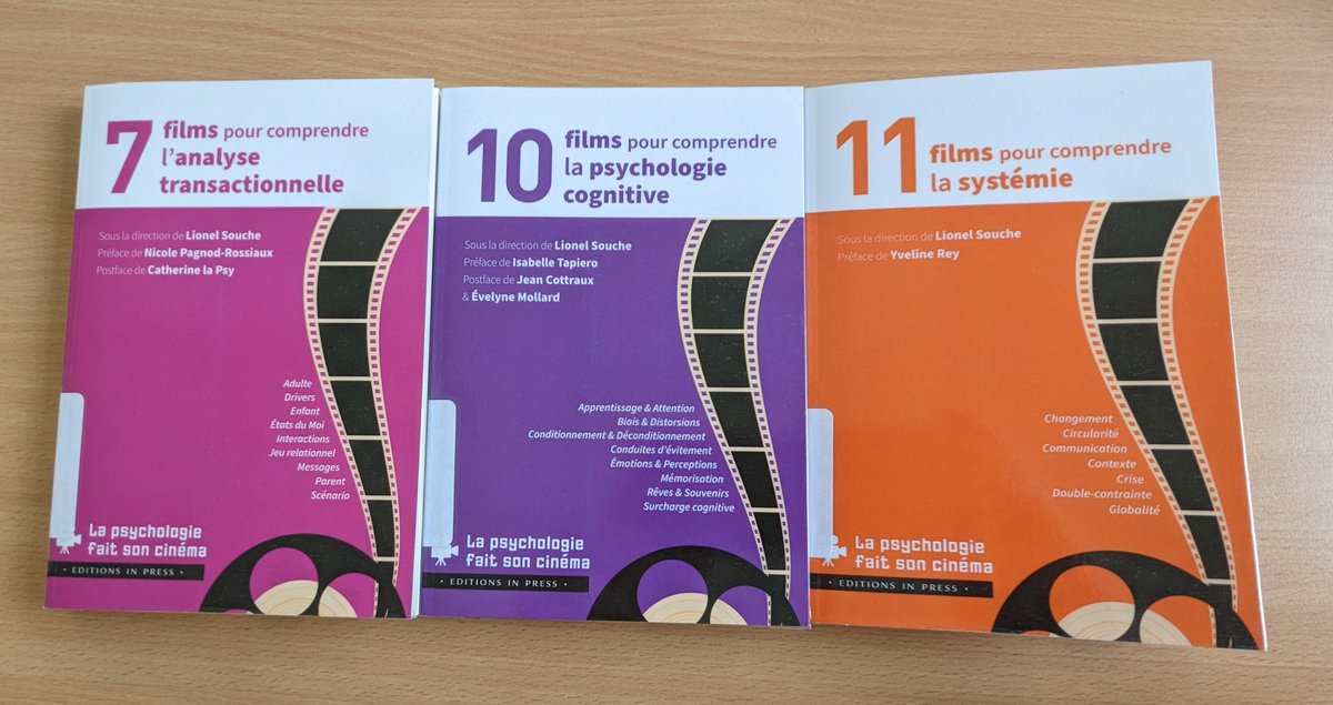 #MardiCinéma 🎞
Utiliser des films pour comprendre les concepts-clés de la psychologie, c'est possible grâce à la collection "La psychologie fait son cinéma" sous la direction de Lionel Souche <a href="/EditionsInPress/">Éditions In Press</a>. 
Trois nouveautés disponibles en libre accès à la BUP.