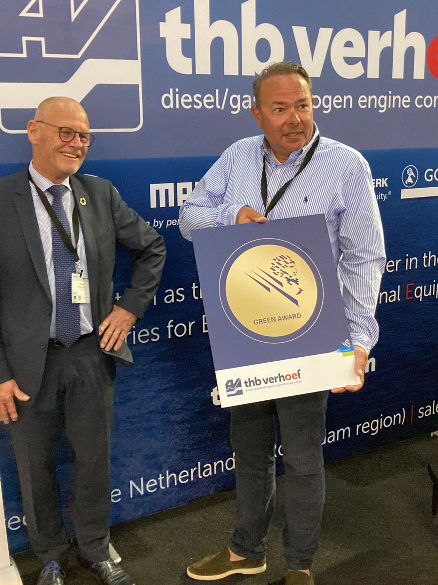 Green_Award's tweet image. Exiting news: #THBVerhoef, global market leader in components and spare parts, is joining @Green_Award as incentive provider. We welcomed this Dutch company today at exhibition @Maritime_EH. See: greenaward.org/sea-shipping/2… #ShippingBeyondStandards #maritime #greener #safer #shipping