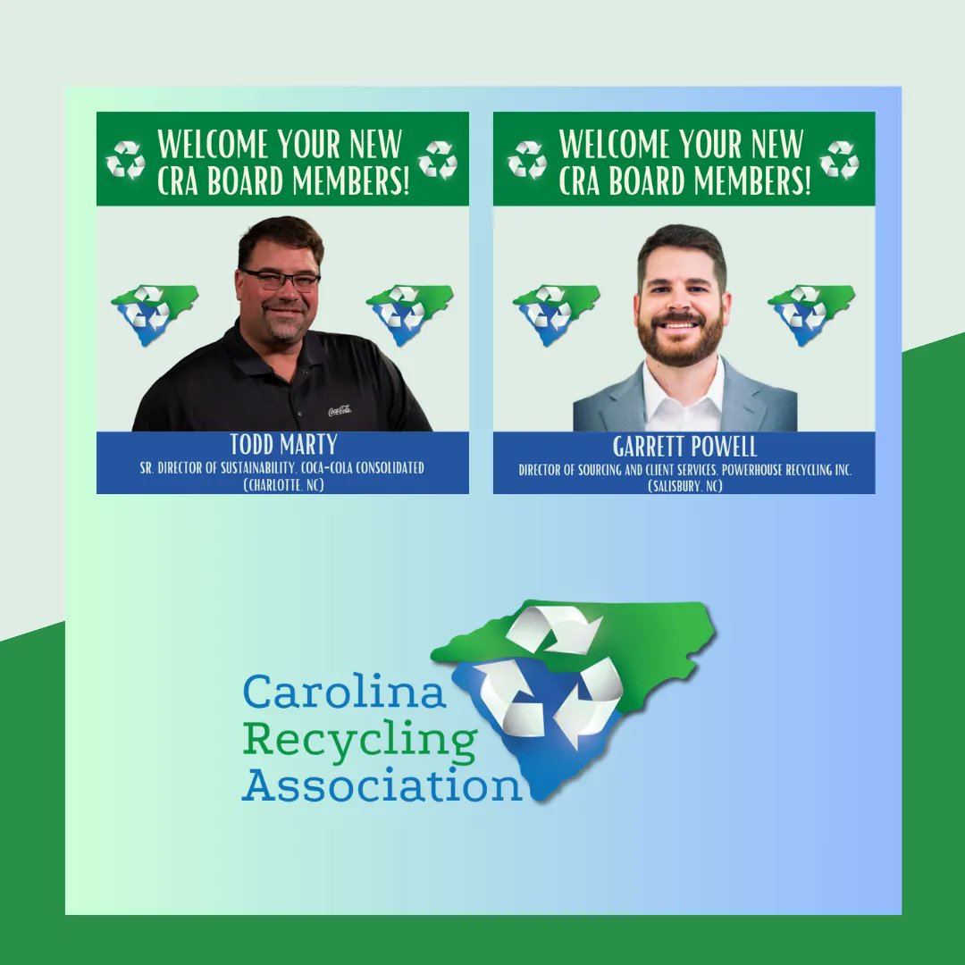 We are pleased to welcome five newly elected members to the CRA Board of Directors. Please join us in congratulating them and welcoming them to the CRA team! #CarolinaRecyclingAssociation #WasteReduction #CircularEconomy