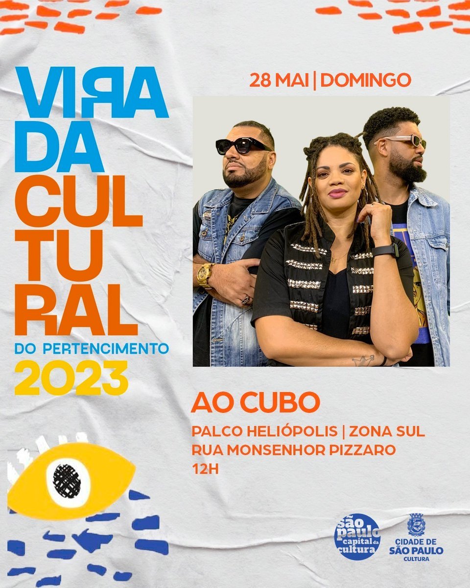 Estaremos na "Virada Cultural 2023", no dia 28 de Maio no Palco Heliópolis Zona Super de SP. #sóvai 😎 👑 
#aocubo #viradacultural2023 #viradacultural #sp #rap #rapnacional #missao #chamado #vidas #jesus #bemusic #sonymusic #sonymusicgospel