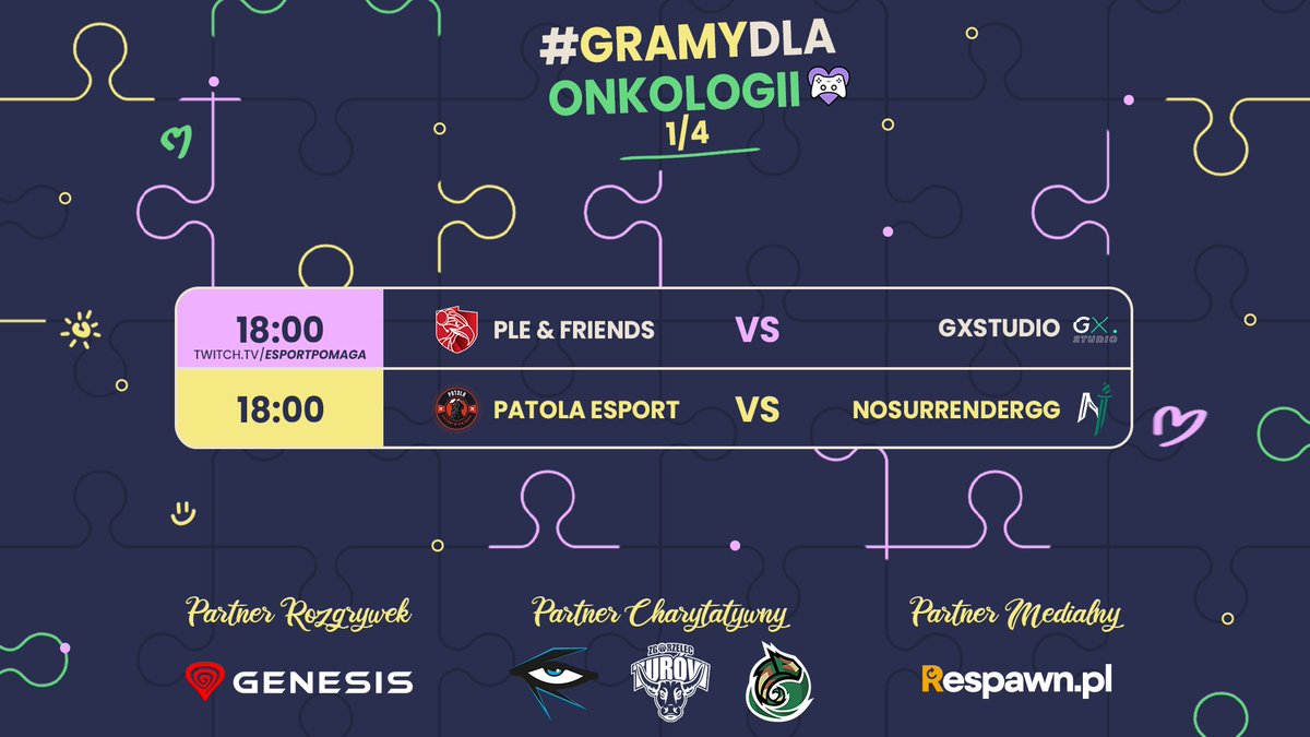 Patola Esport (@patolaesport) on Twitter photo Jedziemy z ćwierćfinałami <a href="/esportpomaga/">Esport Pomaga</a>
<a href="/PatolaEsport/">Patola Esport</a>🆚<a href="/NoSurrenderGG/">No Surrender</a>
📷: twitch.tv/patolaesporttv Jedziemy z ćwierćfinałami <a href="/esportpomaga/">Esport Pomaga</a>
<a href="/PatolaEsport/">Patola Esport</a>🆚<a href="/NoSurrenderGG/">No Surrender</a>
📷: twitch.tv/patolaesporttv