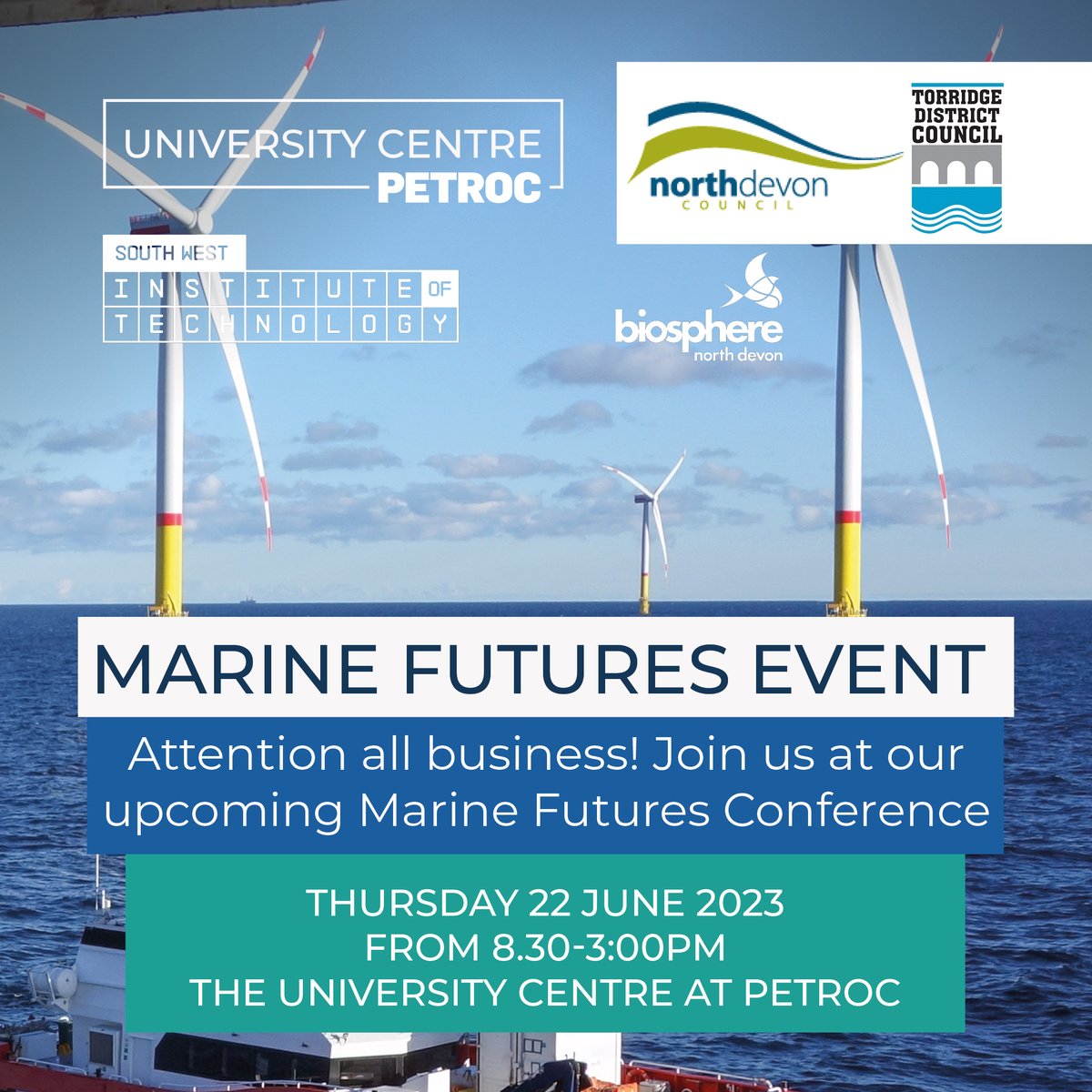 Join us for this exciting morning of Marine Futures, talks 💬 and workshops with Industry Experts - including Julie Taylor, Regional Innovation Manager from Offshore Renewable Energy Catapult - and interactive workshops.

Book your place today: eventbrite.co.uk/e/marine-futur…