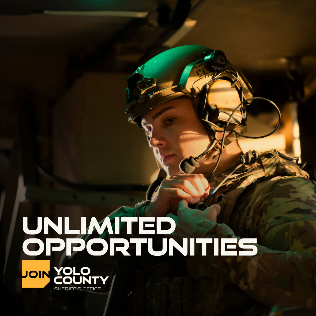 YoloCoSheriff's tweet photo. At the Yolo County Sheriff's Office, the opportunities are endless. No matter your passion, YCSO has a place for you. Visit https://t.co/3bCwkpIVJm to learn more. #JoinYCSO
#YCSO #YoloCountySheriffsOffice
#SheriffJobs #CareerWithBenefits https://t.co/lK90ydpLkX