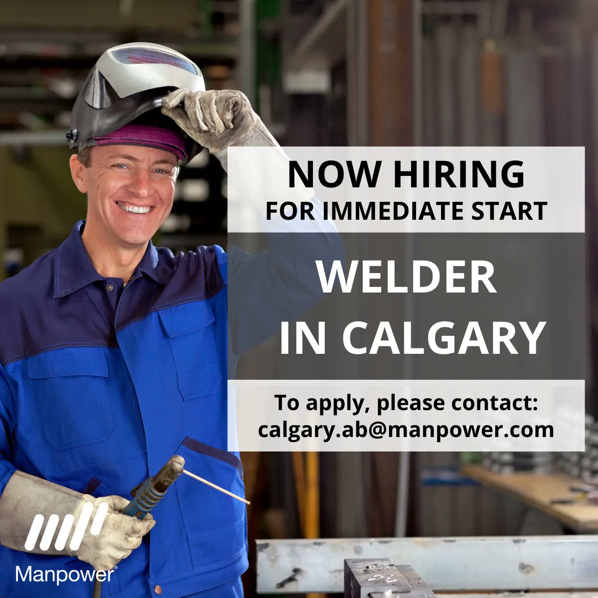 #NOWHIRING: #Welder in #Calgary, #Alberta

To apply, please forward your resume to calgary.ab@manpower.com or apply directly at buff.ly/3MOXSd9 

#manpowerab #albertajobs #canadajobs #jobseekerscanada #yycjobs #calgaryjobs #manpowerjobs #yyc #weldingjobs #weldingyyc