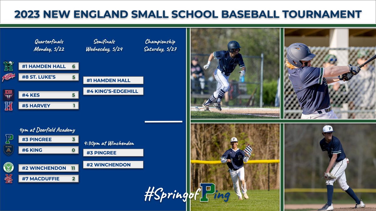 The semifinal round is set for the New England Small School Baseball Tournament! #SpringofPing ⚾️