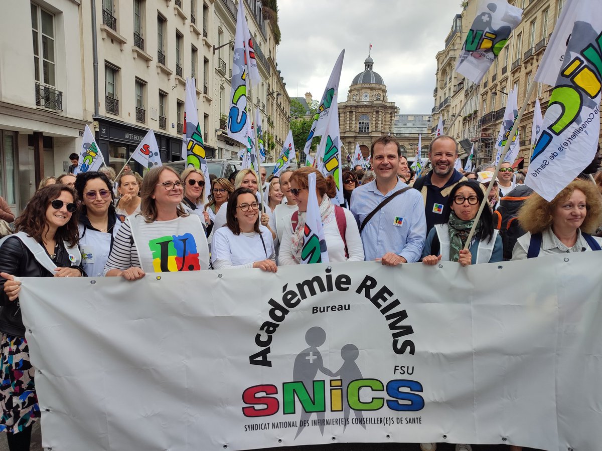 SnicsFsuReims's tweet photo. Un grand merci aux collègues de notre académie pour cette belle mobilisation pour sauver la santé à l’ecole, Revalo, Reconnaissance, Formation Non à la décentralisation @FsuNationale @SNES_Reims @SNUippAUBE @SnicsStrasbourg @SnicsFsu @SNICSBesancon @SNICS_FSU_Lille https://t.co/AxtT6YPPNG