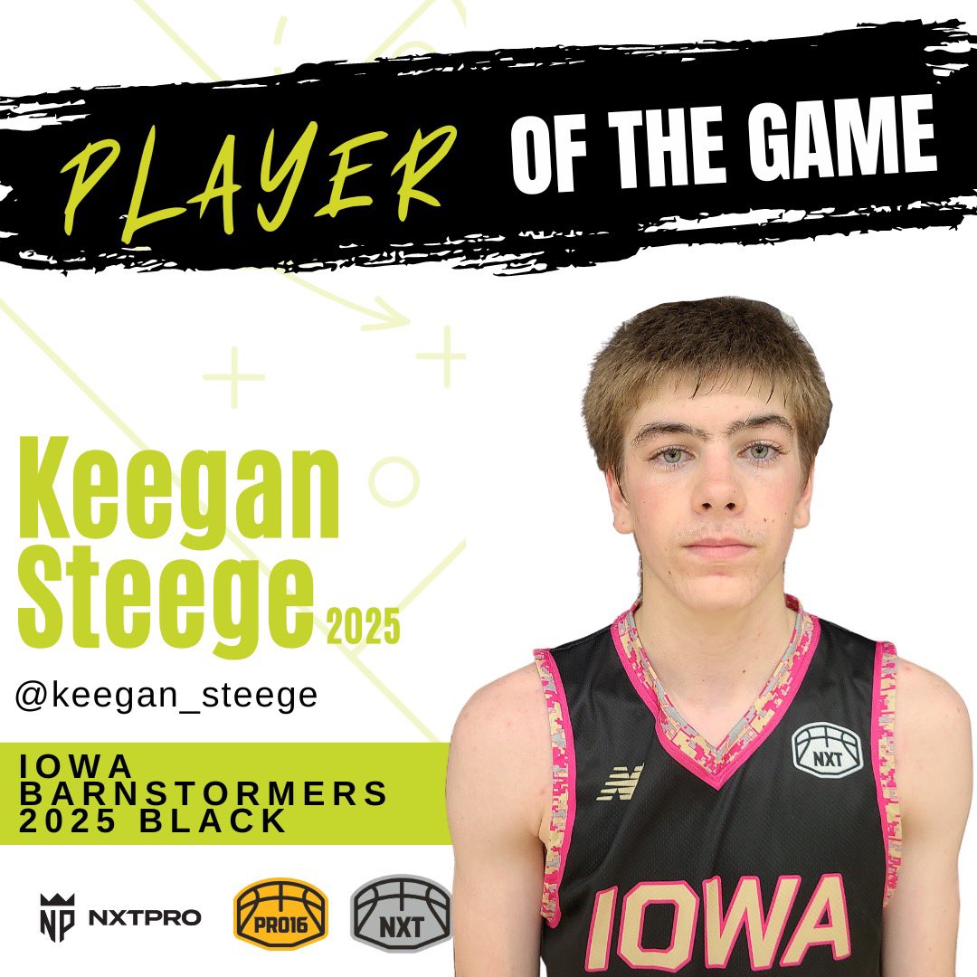 PLAYER OF THE GAME.

Keegan Steege (2025) of the Iowa Barnstormers 📈👀
@keegan_steege
@IA_Barnstormers
@NxtProHoops 

#POG #NXTSESSION8
