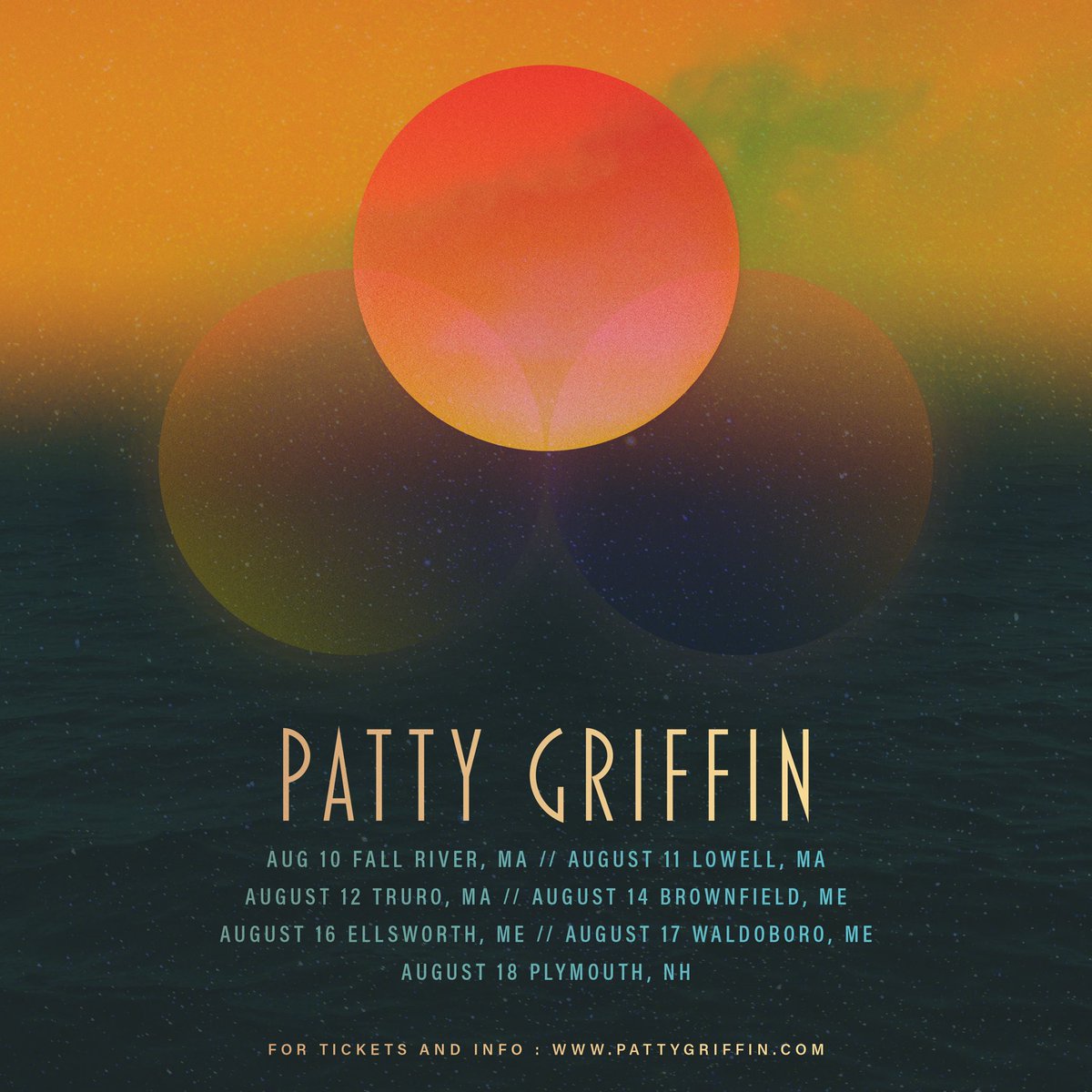 ☀️NEW SHOWS☀️
❤️NEW ENGLAND❤️

Tix on sale Friday
pattygriffin.com/tour/