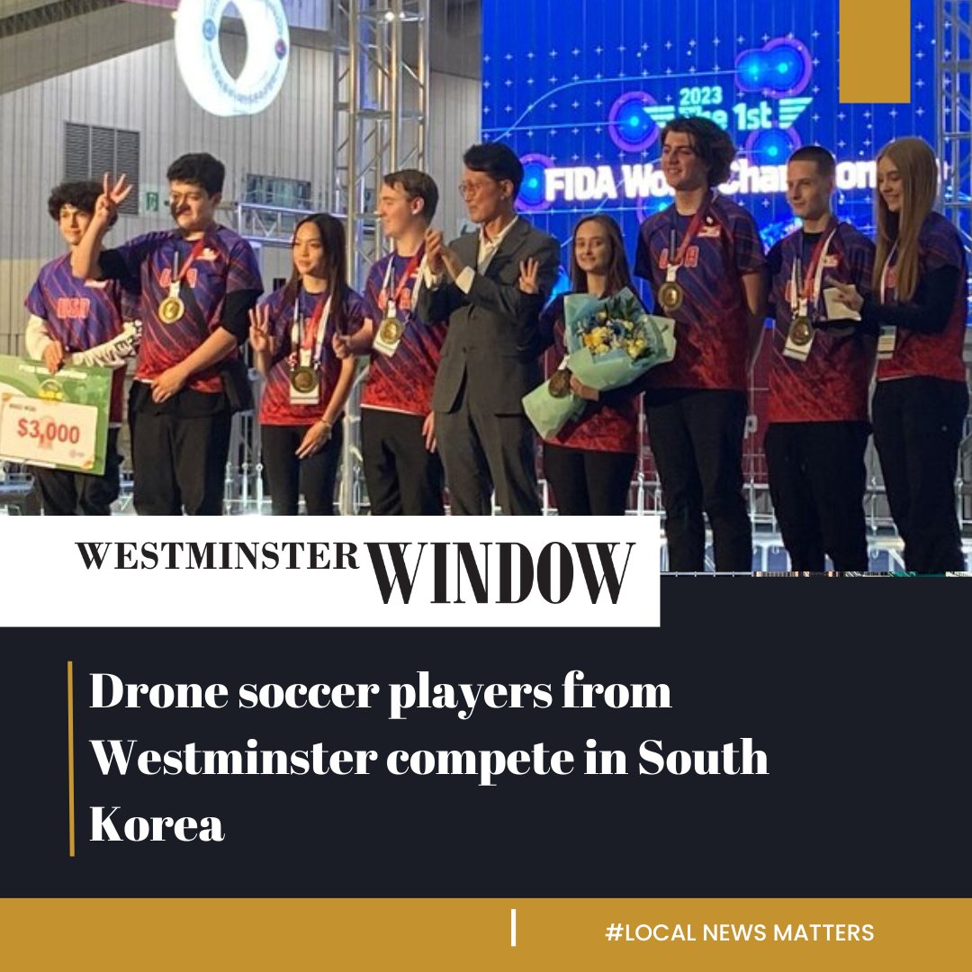 Students from <a href="/Westy_Wolves/">Westminster High School</a> traveled to South Korea for an international battle of aerospace skill in the FIDA World #Drone Soccer Championships. Four students from WHS and four from <a href="/CCSDK12/">Cherry Creek Schools</a> paired up to learn and succeed together. Story by <a href="/JohnRenfrow/">John Renfrow</a> westminsterwindow.com/stories/drone-…