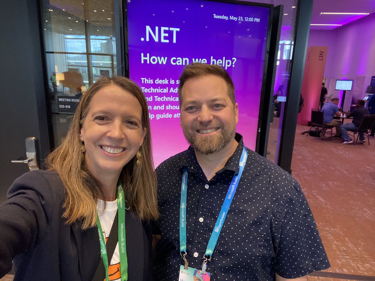 marissakg's tweet image. Great to see ⁦@davidortinau⁩ at #msbuild in the .NET area and catching up. #microsoftbuild2023