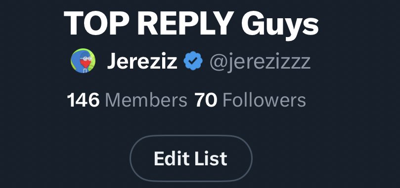 146 Top REPLY guys members so far 📈

If you are in, i will engage with your tweets daily on timeline.

I will continue to add those who interact every day.