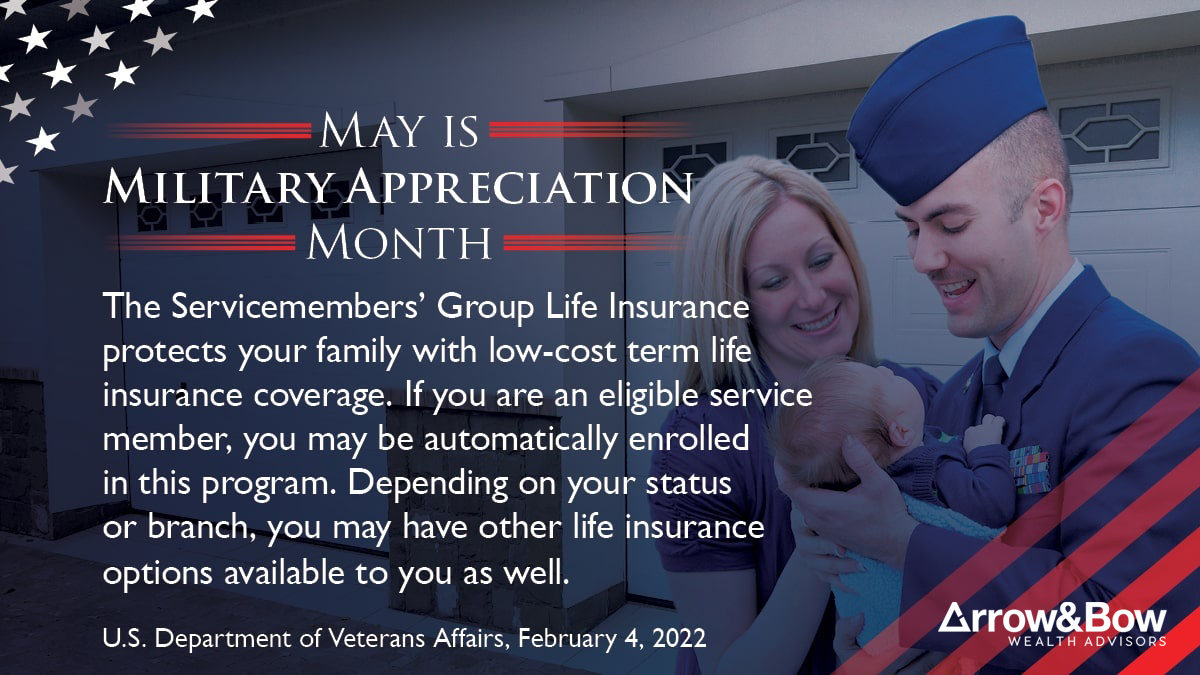 Tip #5: LOW-COST LIFE INSURANCE The Servicemembers’ Group Life Insurance protects your family with low-cost term life insurance. You may have other options available to you as well. Review your plan and determine whether your coverage is up-to-date. #MilitaryAppreciationMonth