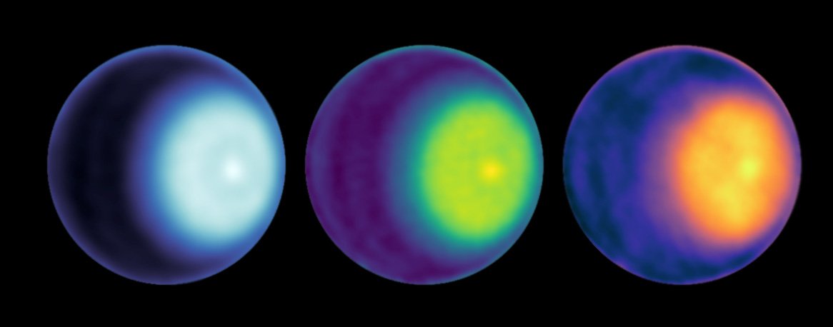 Wow, Uranus is showing off more these days.
 
@NASASolarSystem researchers found a polar cyclone on the gas giant for the first time. Microwave observations and the planet's particular orbit gave scientists a better view: go.nasa.gov/427AvQi