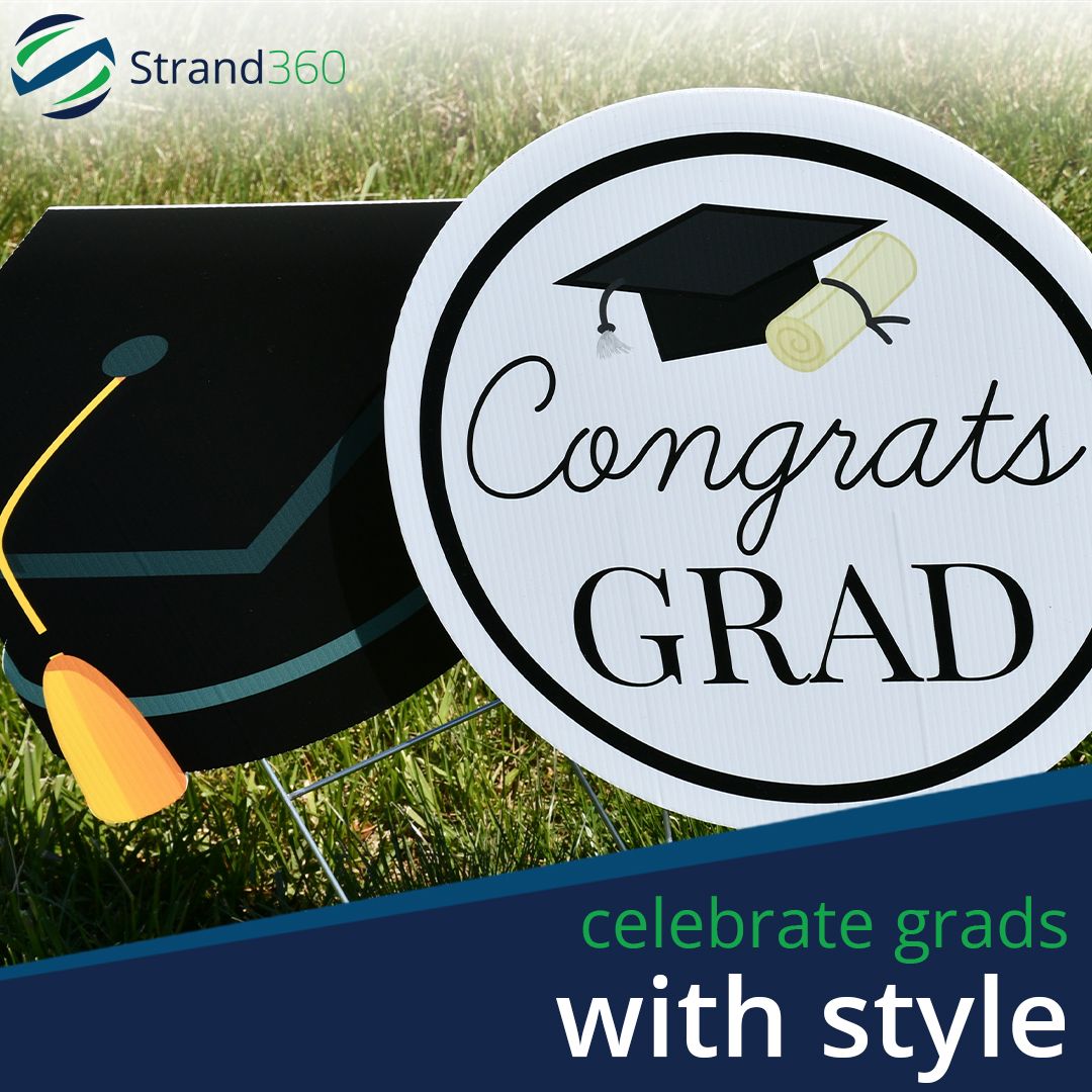 #Graduation is fast approaching, but it's not too late to show off your grad the right way!

With custom designed and printed party gear, swag, and announcement materials, #Strand360 can help you celebrate your graduate in style!

Get in touch for more: strand360.ca/contact-us/