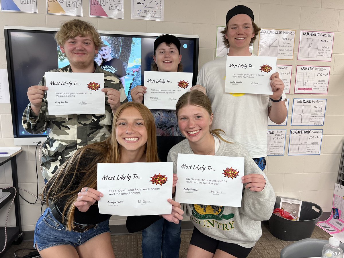 These seniors helped make pre-calc SO FUN! I’m so glad I got to push them and challenge them all year. 🤍🤩 #ncgreatness