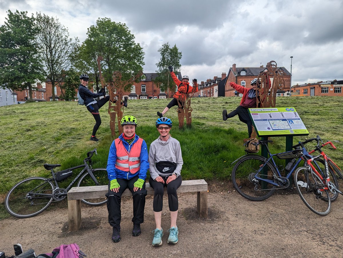 MyBikeAdventure's tweet image. Fab ladies ride via @A38Cycleway, Harborne Walkway and  @SustransWMids portrait bench 🚲🤗 

#SmilesForMiles #Cycling #Birmingham #GirlSquad