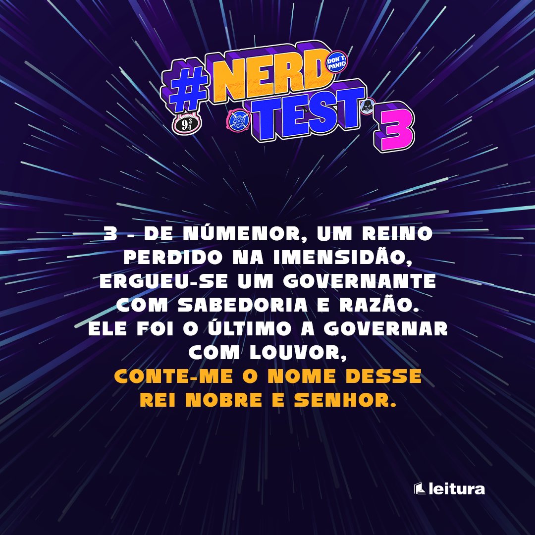 Livrar1aLeitura's tweet photo. (#NerdTest 3) O primeiro que responder as 3 perguntas corretamente leva para casa um prêmio imperdível de O Senhor dos Anéis ❤️!
📷Regras:
*É permitido apenas 1 resposta por usuário.
*O vencedor será divulgado 12:00 do dia seguinte.
#LivrariaLeitura #NerdTestLeitura https://t.co/Db3ot9hdPN