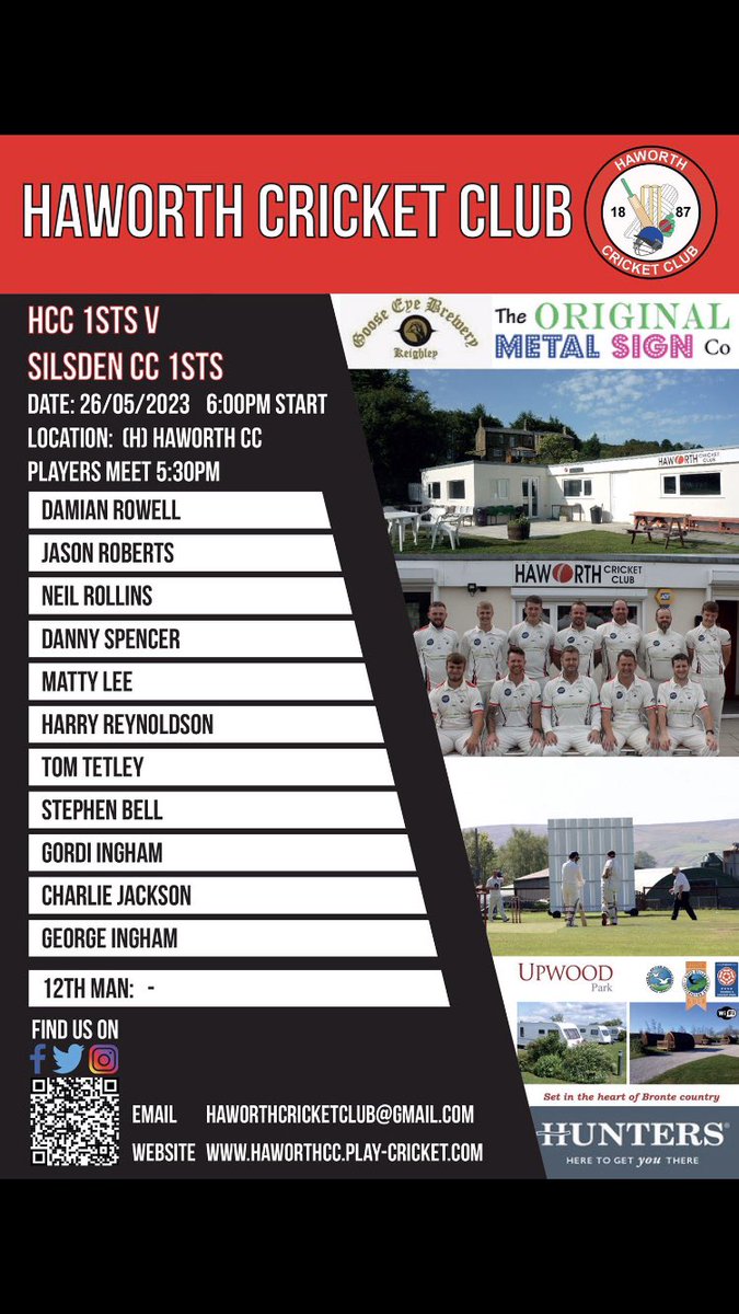 Haworth_CC's tweet photo. 🏏🏏 T20 Keighley Cup 🏏🏏

Friday evening, bars open, suns out ☀️🍻🏏 https://t.co/9JQ2Pn2JH8