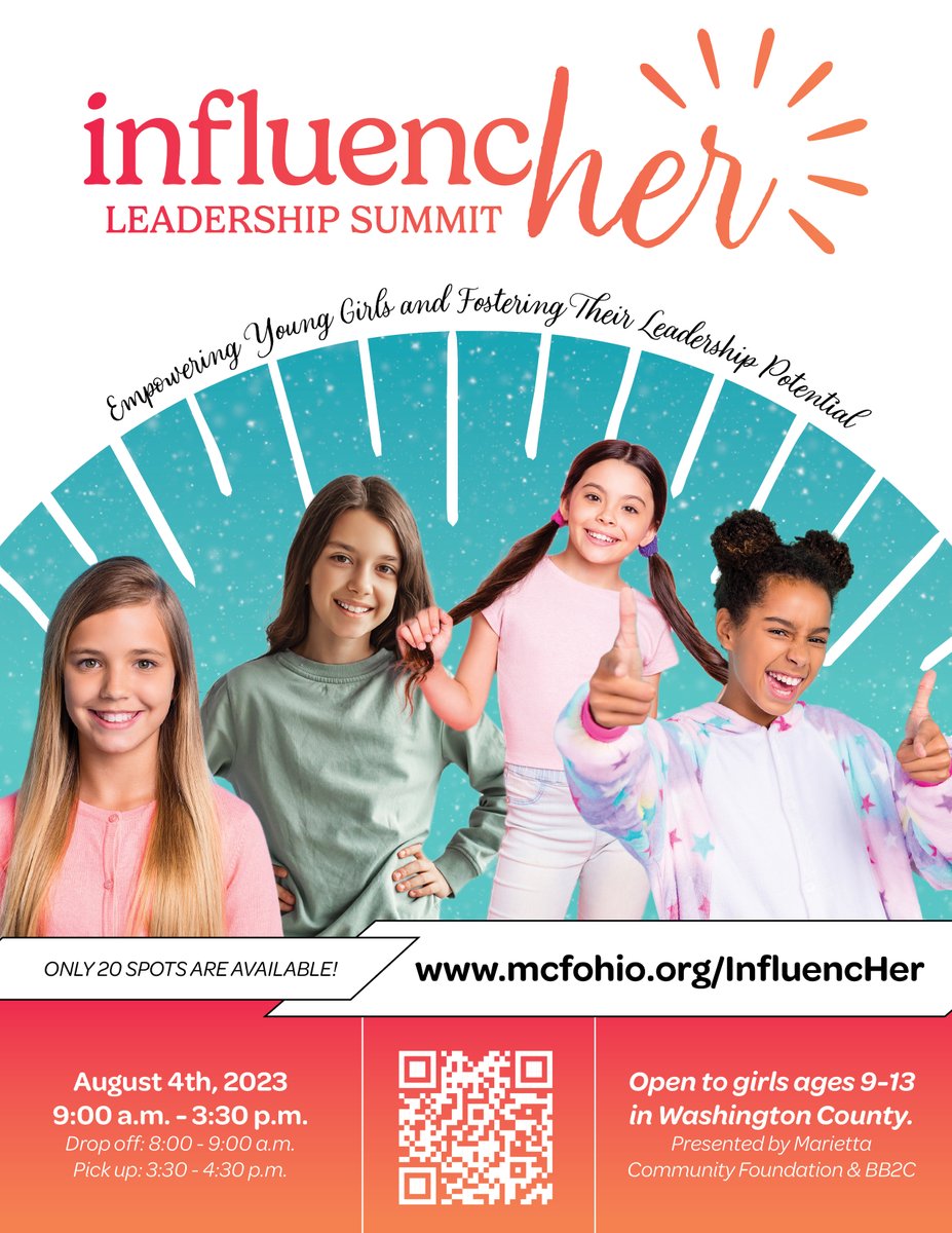 mcfohio's tweet photo. Get ready for an extraordinary day of growth, empowerment, and exploration at the InfluencHer Leadership Summit! This new program is exclusively tailored for girls ages 9-13 in Washington County.

Learn more about this free program at https://t.co/GDwupHKW4u https://t.co/bI9dK8enIC