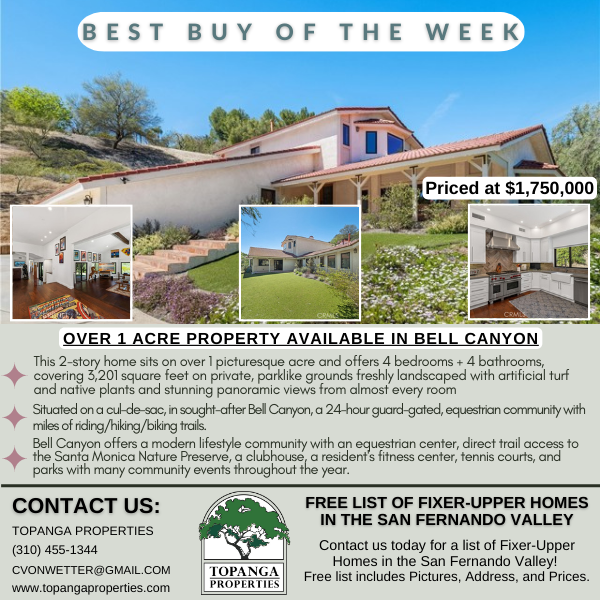 topangaprops's tweet photo. BEST BUY OF THE WEEK!!

Contact us today to schedule a viewing.

Chantal von Wetter | Topanga Properties
https://t.co/4V433QmMFo

#RealEstate #DreamHome #BellCanyonLiving #TopangaProperties #BellCanyon #LosAngelesRealEstate https://t.co/Q2uJkwkQl2