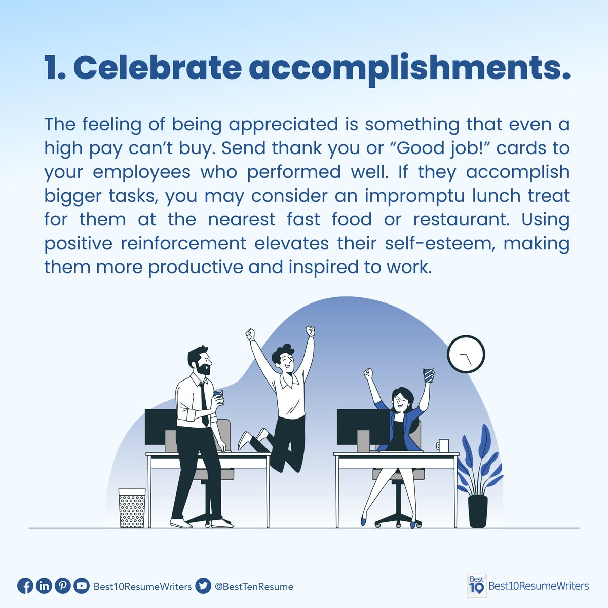 Happy employees, thriving business! 🌟

Discover the key to creating a #PositiveWorkEnvironment that keeps your team happy, motivated, and fulfilled. 🤝🎉 Don't miss out on unlocking the secrets to long-term success and increased productivity. 💪 (1/2)

#EmployeeHappiness