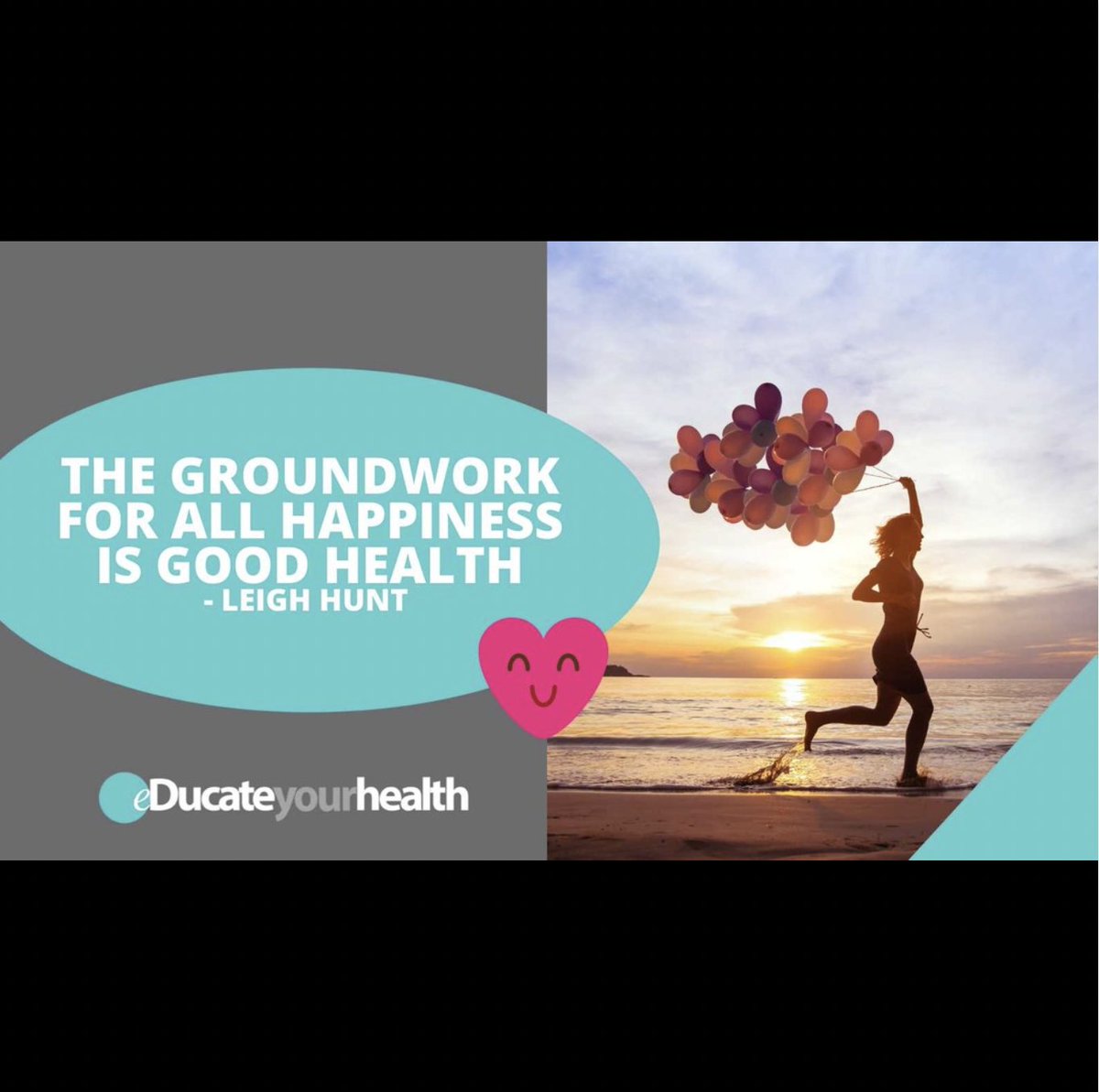 Have you ever thought about the connection between happiness and good health? Good health can be the launching pad for great things.

educateyourhealth.com

#educate #healthquote #stayhealthy #staysafe