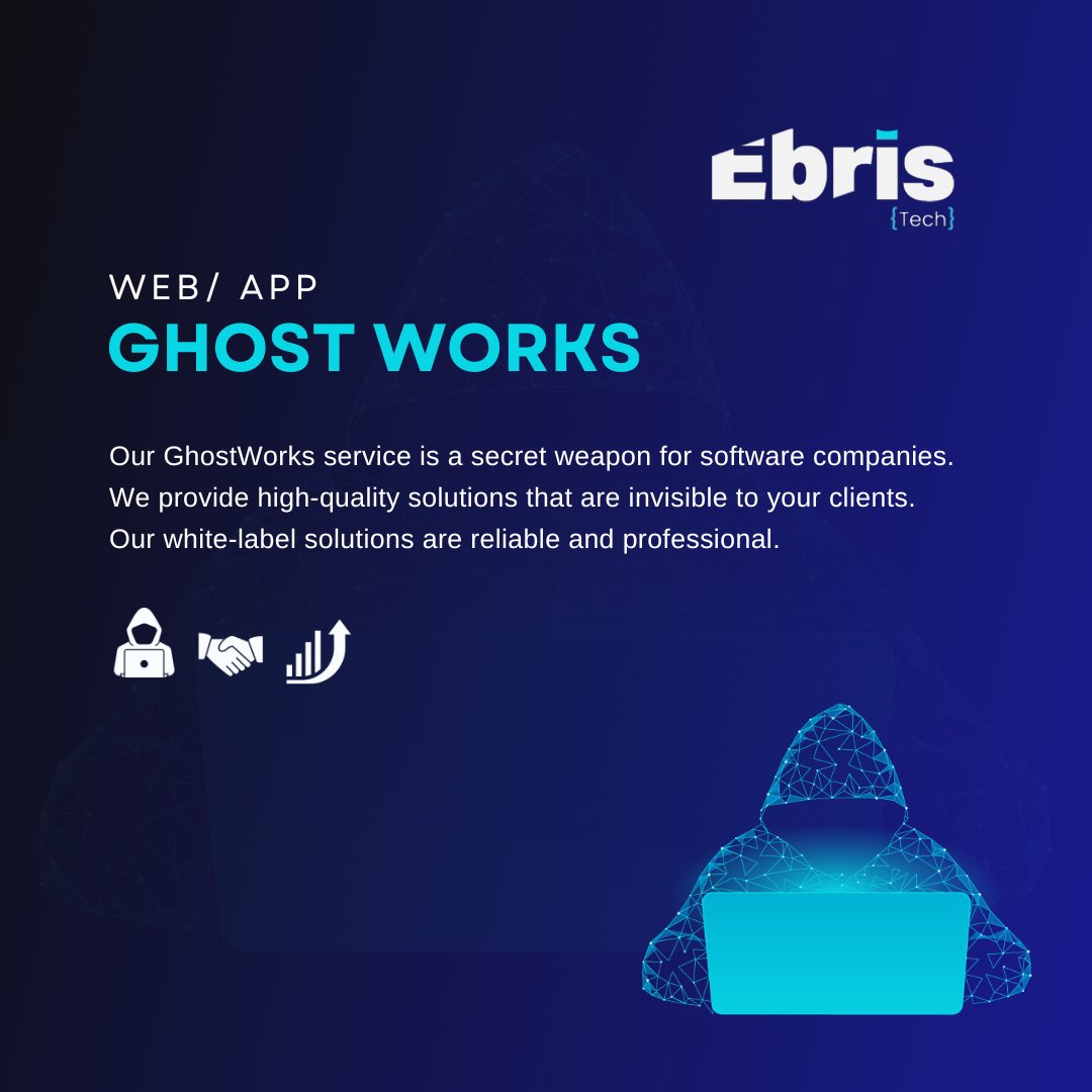 ebristech's tweet image. Invisible Skills Visible Success
#ghostworks #dedicateddevelopers #dedicatedteams #remoteteam #success