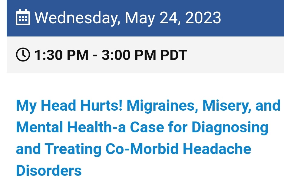 Check out the session I am chairing on #migraine /#Headache and #psych at #APAAM23 tomorrow! @APApsychiatric @ahsheadache @NHF @AANmember @nyugrossman @NYUneurologyres