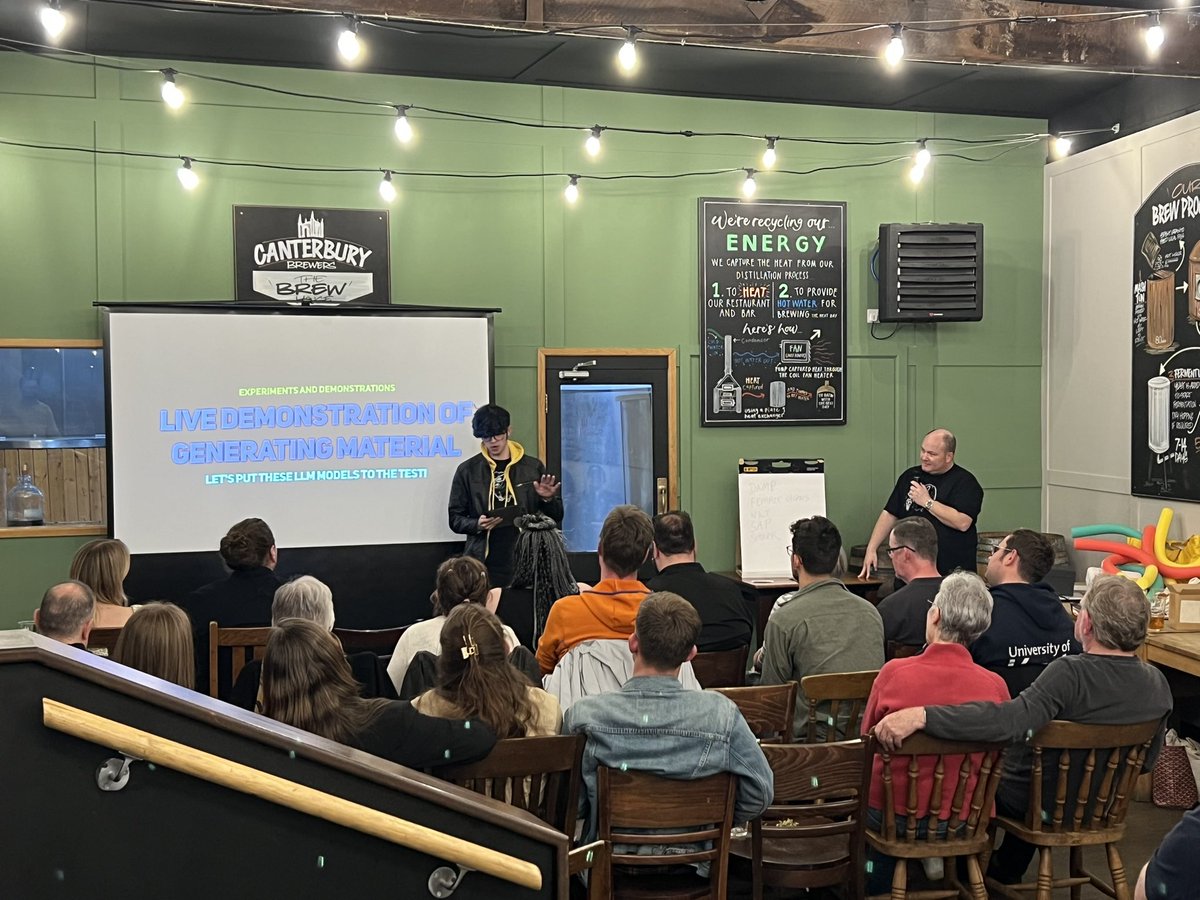 jasonnurse's tweet image. Artificial intelligence 🤖 and comedy 😂..

Best joke(s) of the night so far ! 🤣😂🤣

And can’t post this without mentioning MILDEW! Well done ChatGPT!! 💦🤖

Great talk @tpargetergrey 

#Pint23 #Kent #AI #ChatGPT #comedy #jokes