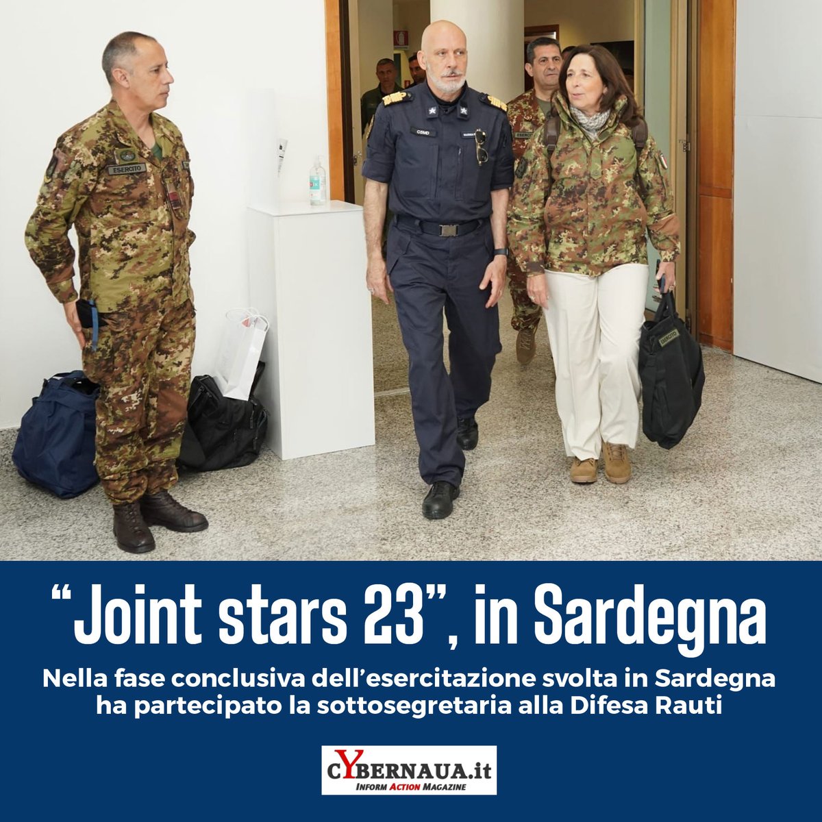 isabellarauti's tweet photo. Cybernaua Magazine - "Joint stars 23", in Sardegna
⬇️
https://t.co/Z6V4yf1hUQ
#COVI #forzearmate #JointStars #ForzeArmate🇮🇹 #UnaForzaperilPaese
@MinisteroDifesa @SM_Difesa @Esercito @ItalianNavy @ItalianAirForce @_Carabinieri_ @DPCgov @crocerossa @vigilidelfuoco @cybernaua https://t.co/Rk8PPwEdKI