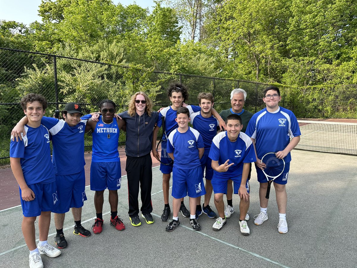 Boom! Boys Tennis wins it 3-2 and qualifies for States! Way to go!