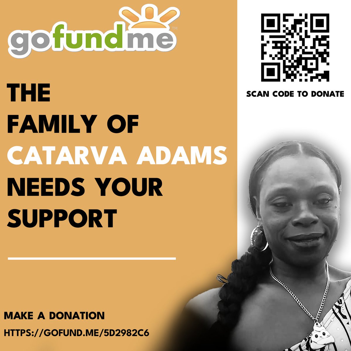 The CTC Community mourns the loss of Catarva Adams, who was driven by her passion to see North Memphis thrive. 

Ms. Adams is survived by her 4 children.  

Please donate to the family's GoFundMe to help ease the burden of funeral costs, etc. 
gofund.me/5d2982c6
