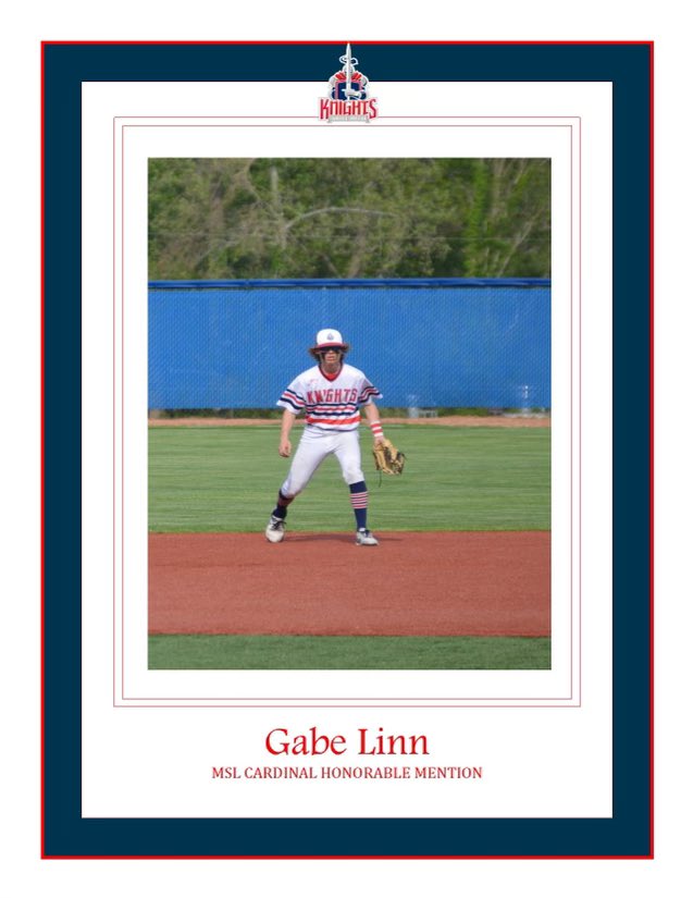 Congratulations to Gabe Linn for being  named Honorable Mention All League.