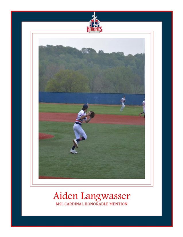 Congratulations to Junior, Aiden Langwasser on being named Honorable Mention All League. Excited to have him back for one more year, not many can play the hot corner like he can.