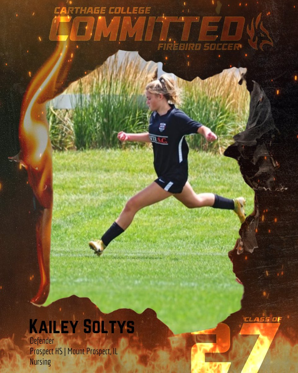 Carthage Soccer (@carthagewsoccer) on Twitter photo ๐ฅ๐จ Future Firebird Alert ๐จ๐ฅ The next member of the Firebird family is Kailey Soltys. Kailey is a center back from Mount Prospect Illinois. She plays for Prospect High School and <a href="/elitesc98/">Elite Soccer</a> We are elated to welcome Kailey to the Firebird family.
#FutureFirebird
#fiREDup ๐ฅ๐จ Future Firebird Alert ๐จ๐ฅ The next member of the Firebird family is Kailey Soltys. Kailey is a center back from Mount Prospect Illinois. She plays for Prospect High School and <a href="/elitesc98/">Elite Soccer</a> We are elated to welcome Kailey to the Firebird family.
#FutureFirebird
#fiREDup