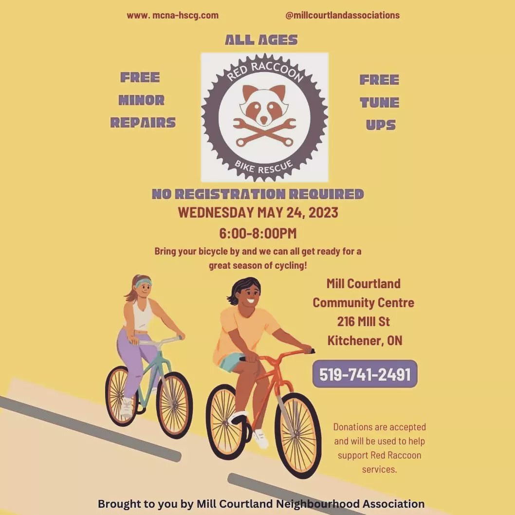 winkyj's tweet photo. Thanks to @CityKitchener for the swag! 🙌🙌🙌 Bells and lights will be given out at the Mill Courtland Community Centre, Wed 6-8pm. Red Raccoon Bike Rescue will be doing Fred tune ups and repairs. #kwawesome #bikes4all https://t.co/LgZM0SGXBn