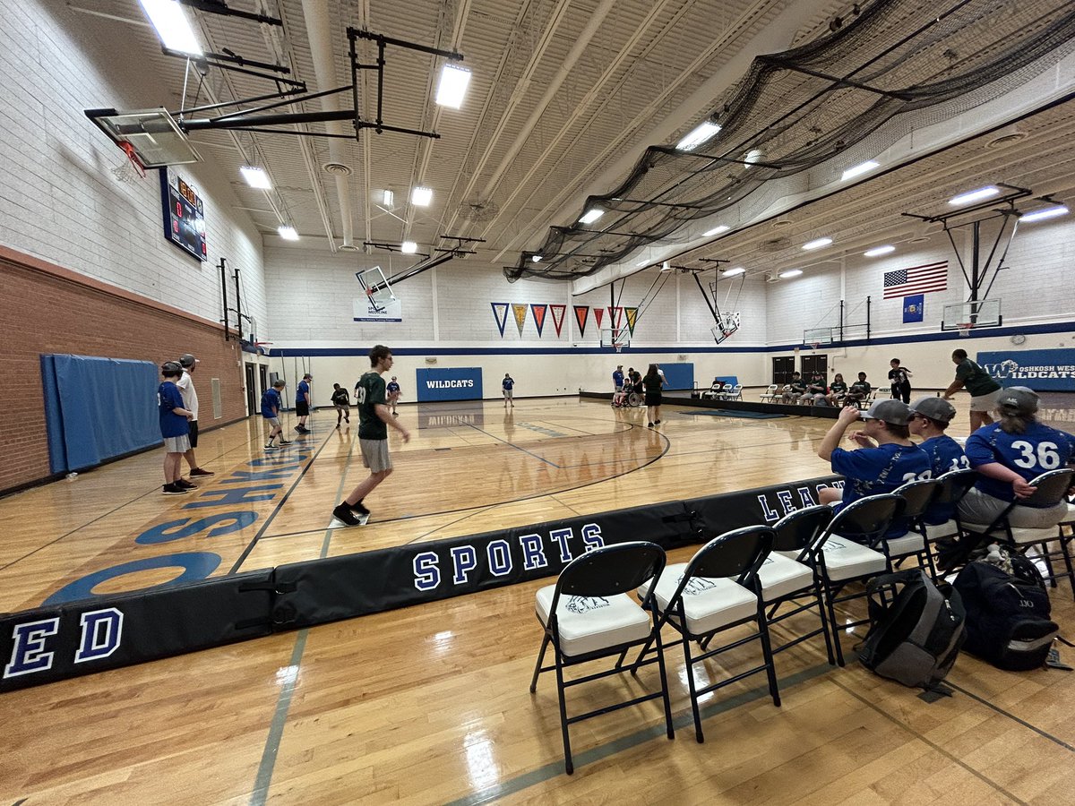Full house for the Adaptive Sports League wiffle ball game <a href="/OshkoshWestHigh/">Oshkosh West High School Athletics</a>.