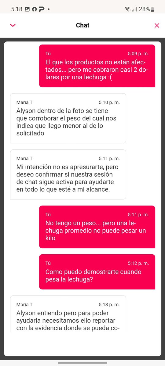 Alys_ON's tweet photo. En @pedidosya se pasaron mi queja por el forro porque no pude probar que la lechuga que me enviaron no pesa 1kg https://t.co/RaXF3RYWDo
