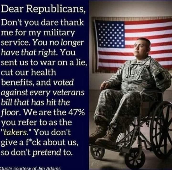 😡
#FascistParty #RonDeFascist #GOPClownShowContinues #VoteThemOut #NoCutsToVeteransCare #GOPHypocrisy #GOPHatesVets  #UniteBlue #RepublicanDefaultDisaster #MAGADefaultCrisis #gop