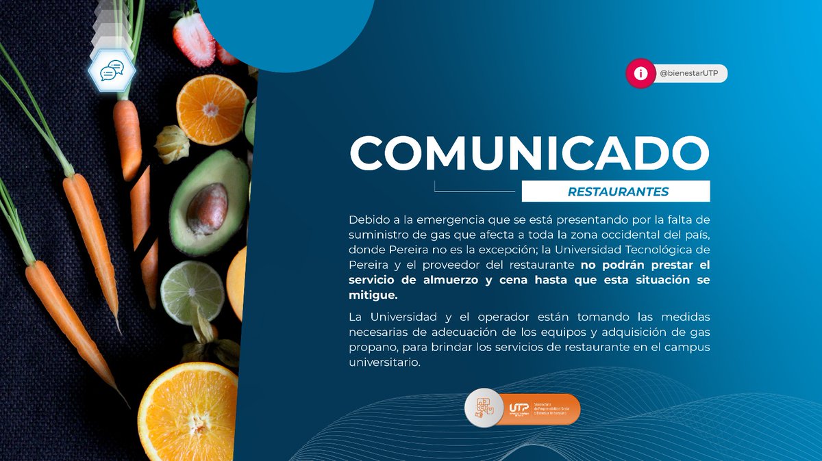 UTPereira's tweet photo. Este es un comunicado importante para toda nuestra #ComunidadUTP los invitamos a leerlo aquí 👇 en #CampusInforma
https://t.co/3glrg6gwBO
#UTPereira https://t.co/eWK1kToA6R