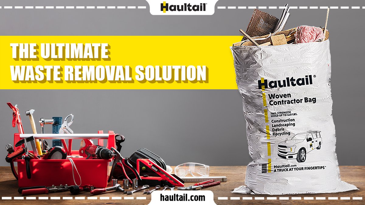 Say goodbye to flimsy bags and hello to the ultimate waste removal solution! 💪🏼 Haultail woven contractor bags can handle up to 110-lbs of debris, making them perfect for even the toughest construction jobs.#Haultail #ContractorBags #EcoFriendlySolutions