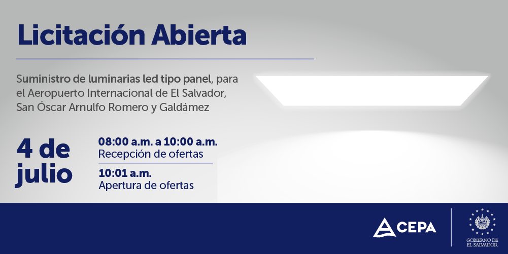 CEPA on Twitter "🔶 Licitación Abierta para “Suministro de luminarias