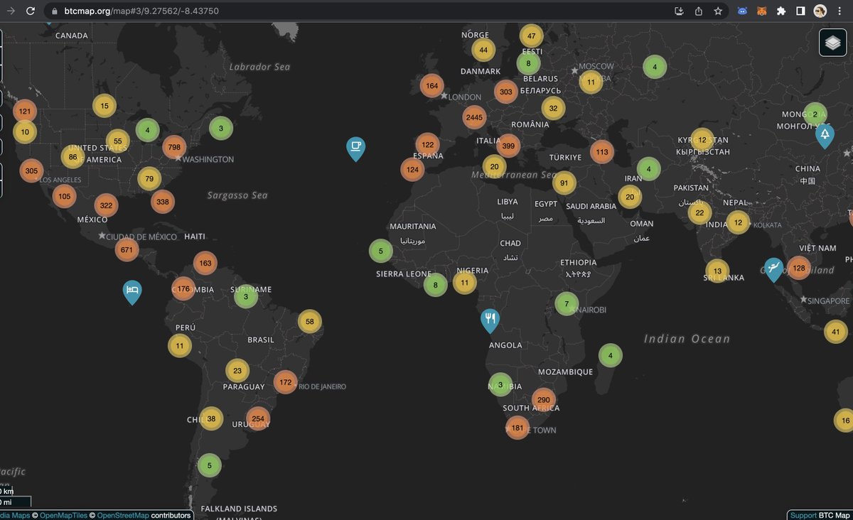 lasaifa's tweet image. 🚨 #Bitcoinmap

En Colombia hay 176 lugares reportados en donde ya puedes pagar con tus sats #BTC 

Me parece muy curioso que Argentina no reporte más.