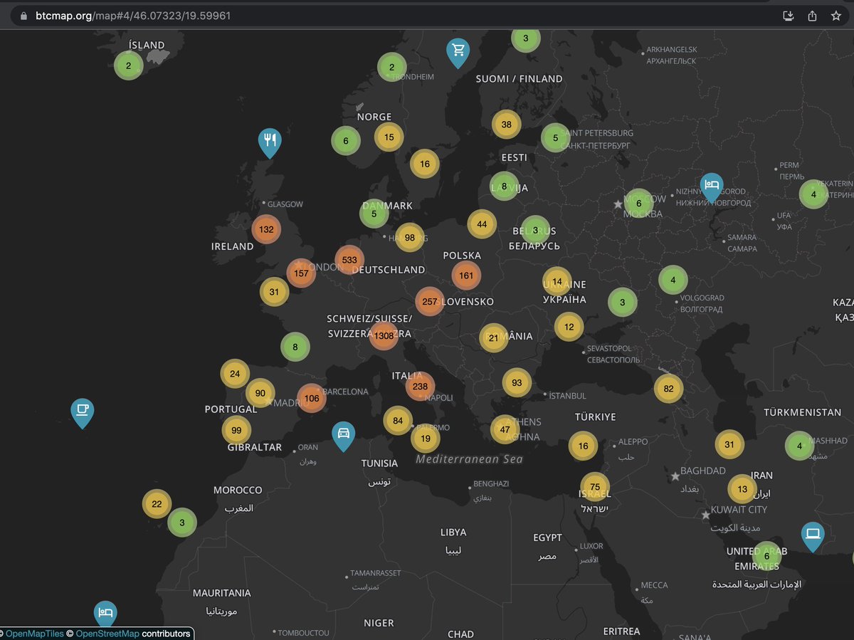 lasaifa's tweet image. 🚨 #Bitcoinmap

En Colombia hay 176 lugares reportados en donde ya puedes pagar con tus sats #BTC 

Me parece muy curioso que Argentina no reporte más.