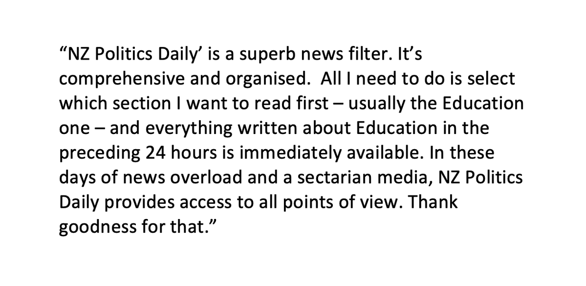 bryce_edwards's tweet image. For the greatest diversity of analysis &amp;amp; news about NZ politics &amp;amp; society, the Democracy Project curates and distributes NZ Politics Daily for free – latest is here: bit.ly/NZPD24May23. Today’s endorsement from sociologist Prof Elizabeth Rata of the University of Auckland:
